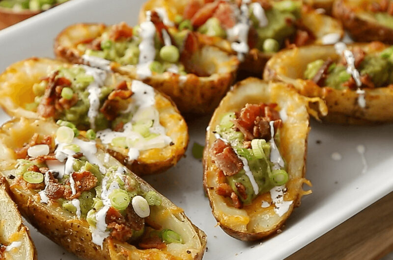 Loaded Potato Skins with Guac