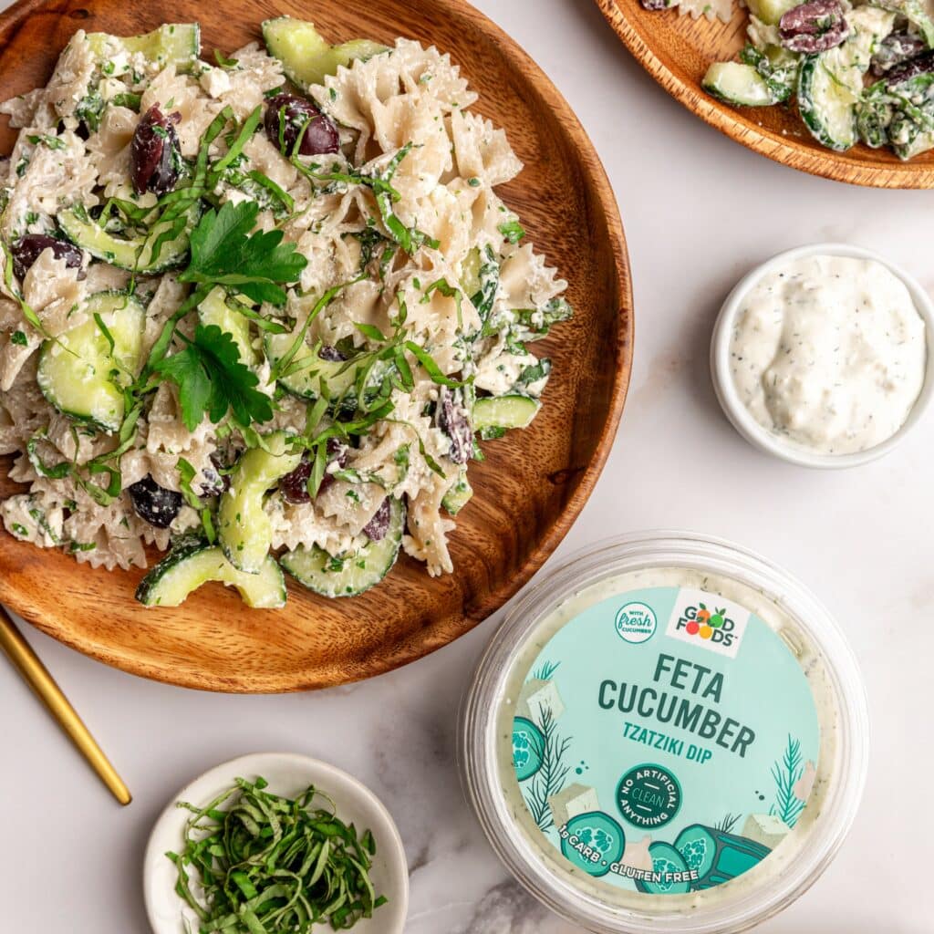 Feta Cucumber Pasta Salad