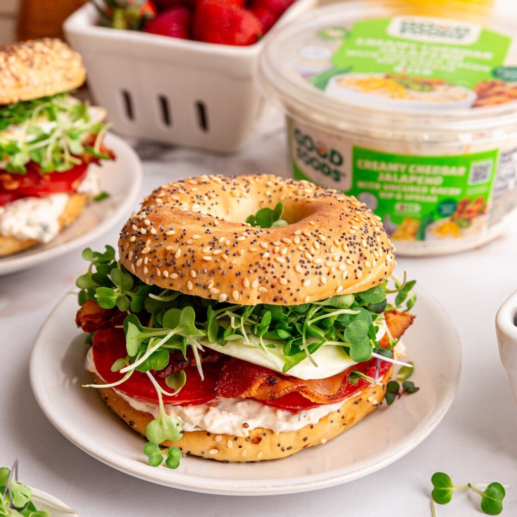 Jalapeño Cheddar Bagel Breakfast Sandwich