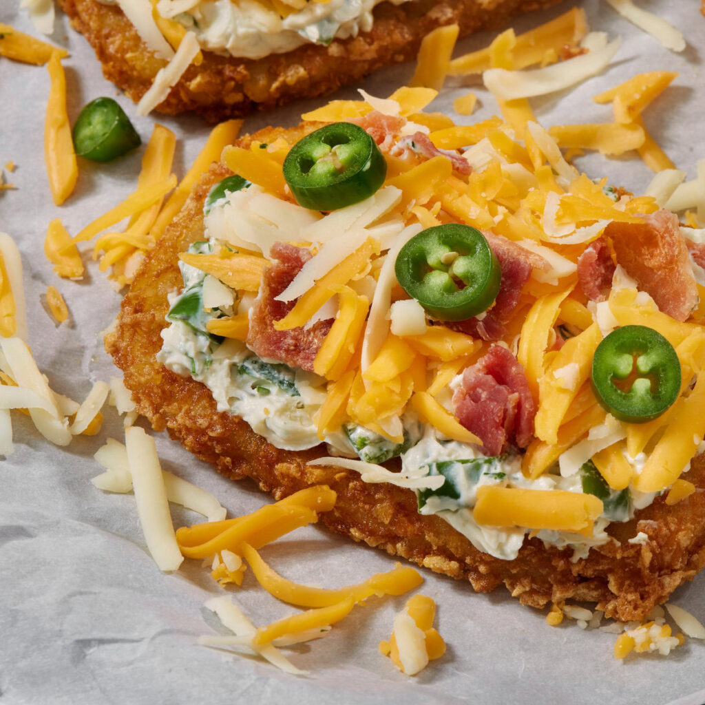 Cheddar Jalapeño Hash Brown Stack