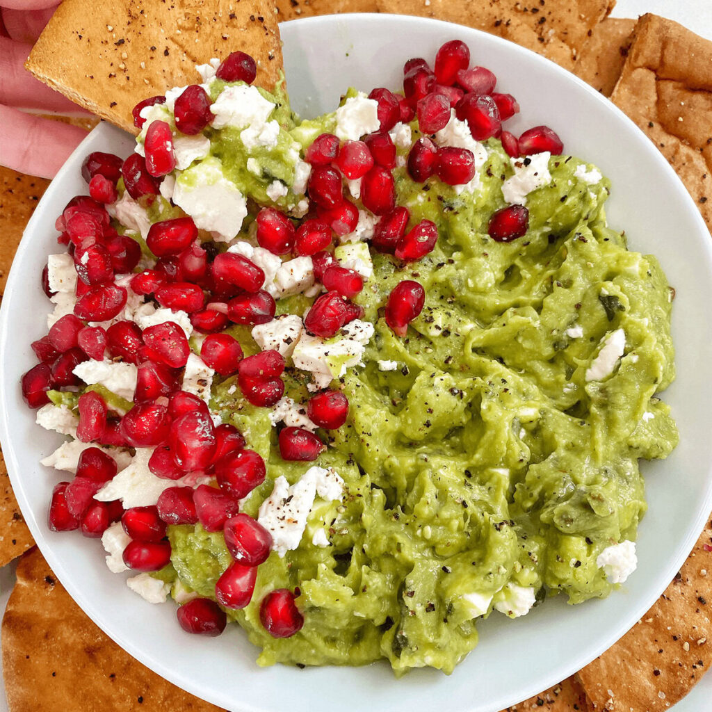 Holiday Feta Guacamole