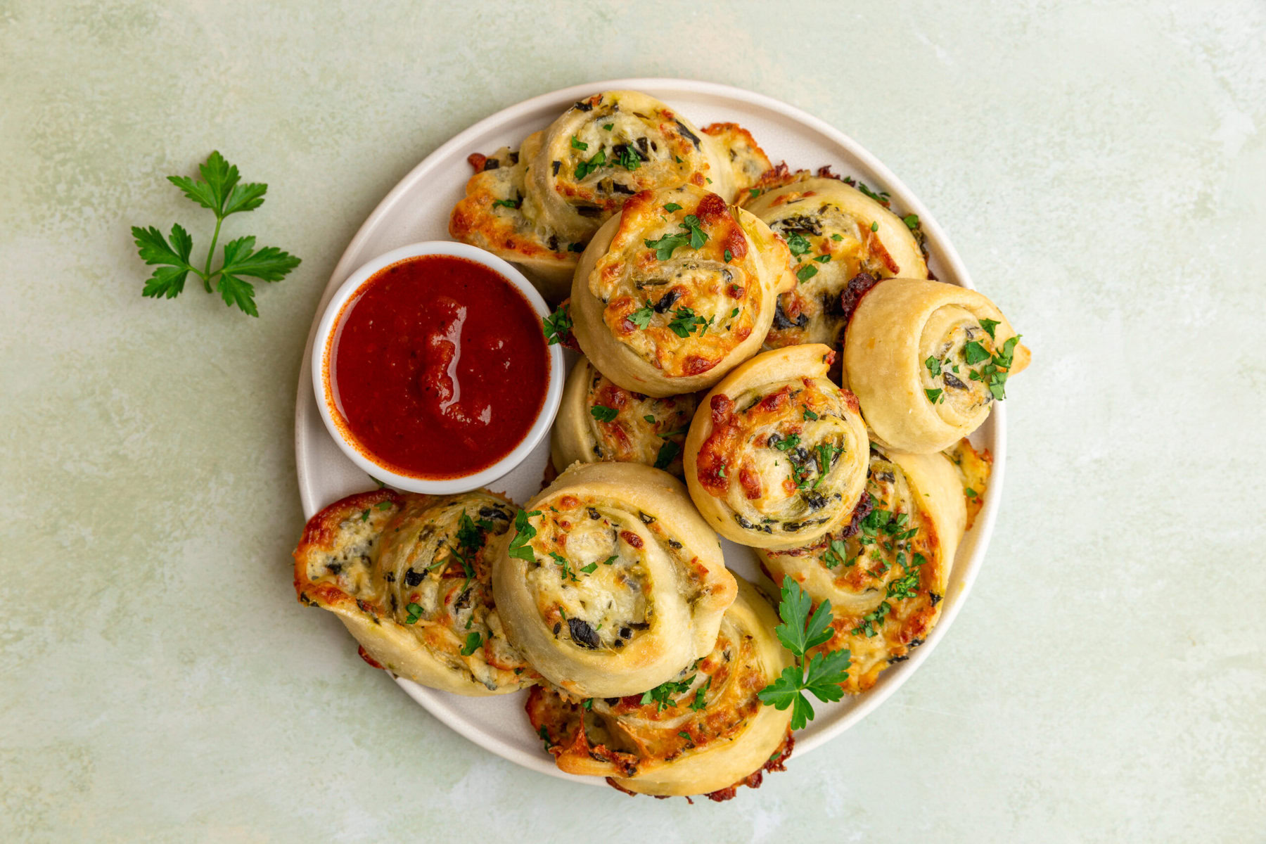 Spinach Artichoke Parmesan Pinwheels