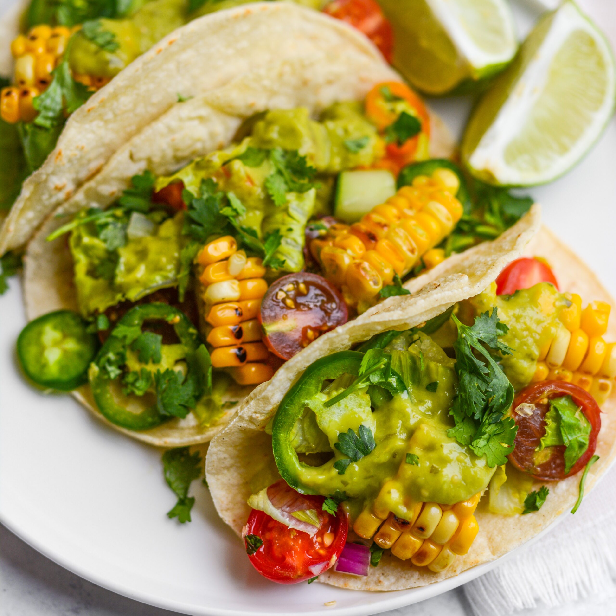 Grilled Corn Avocado Salsa Tacos