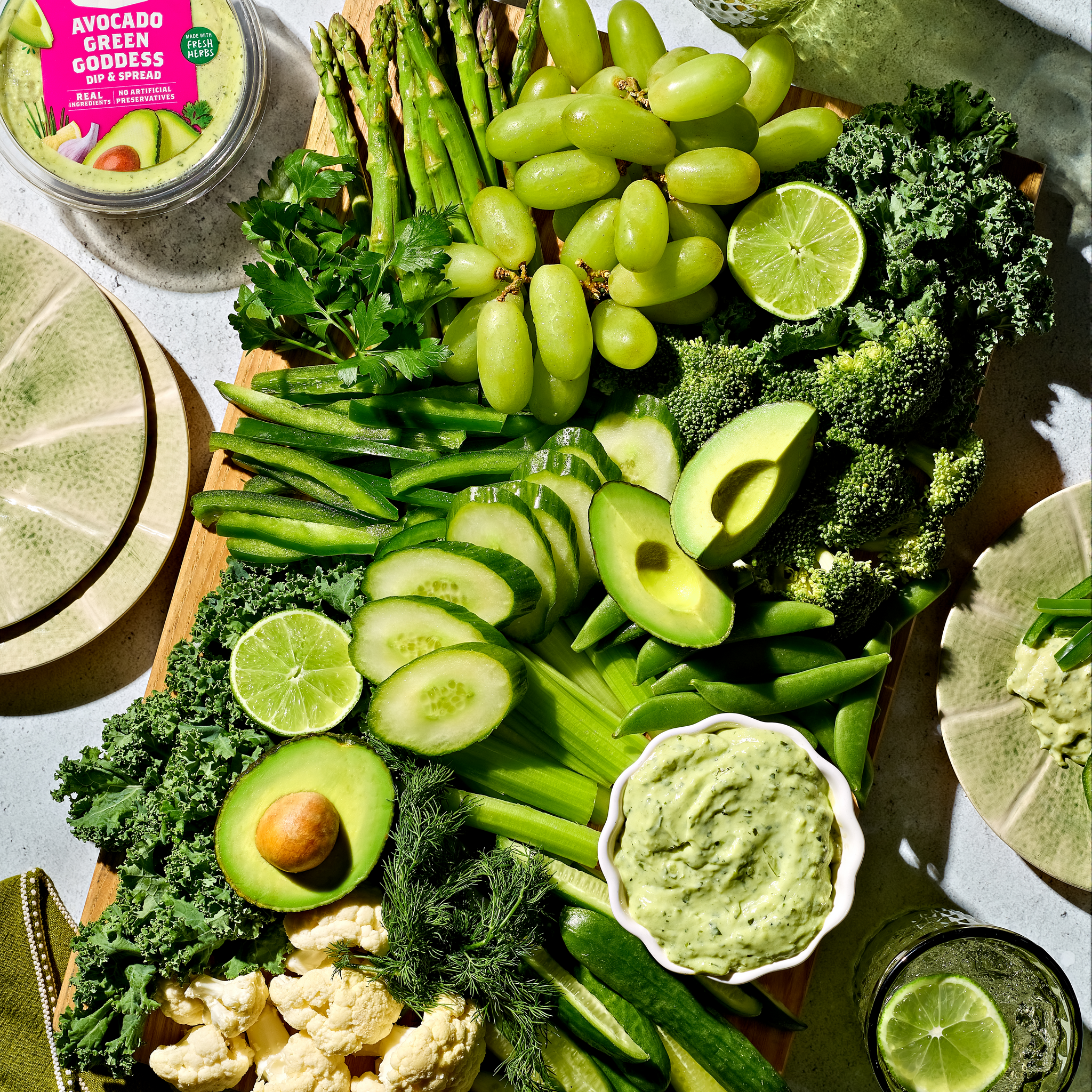 Avocado Green Goddess Grazing Board