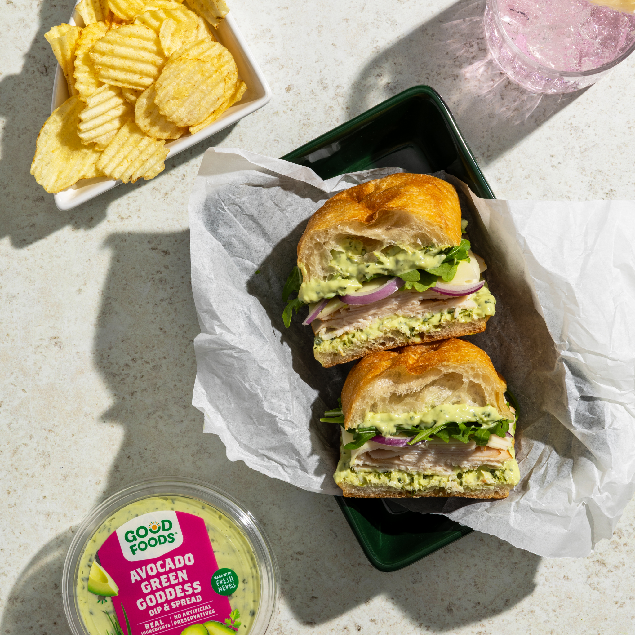 Avocado Green Goddess Turkey Sandwich