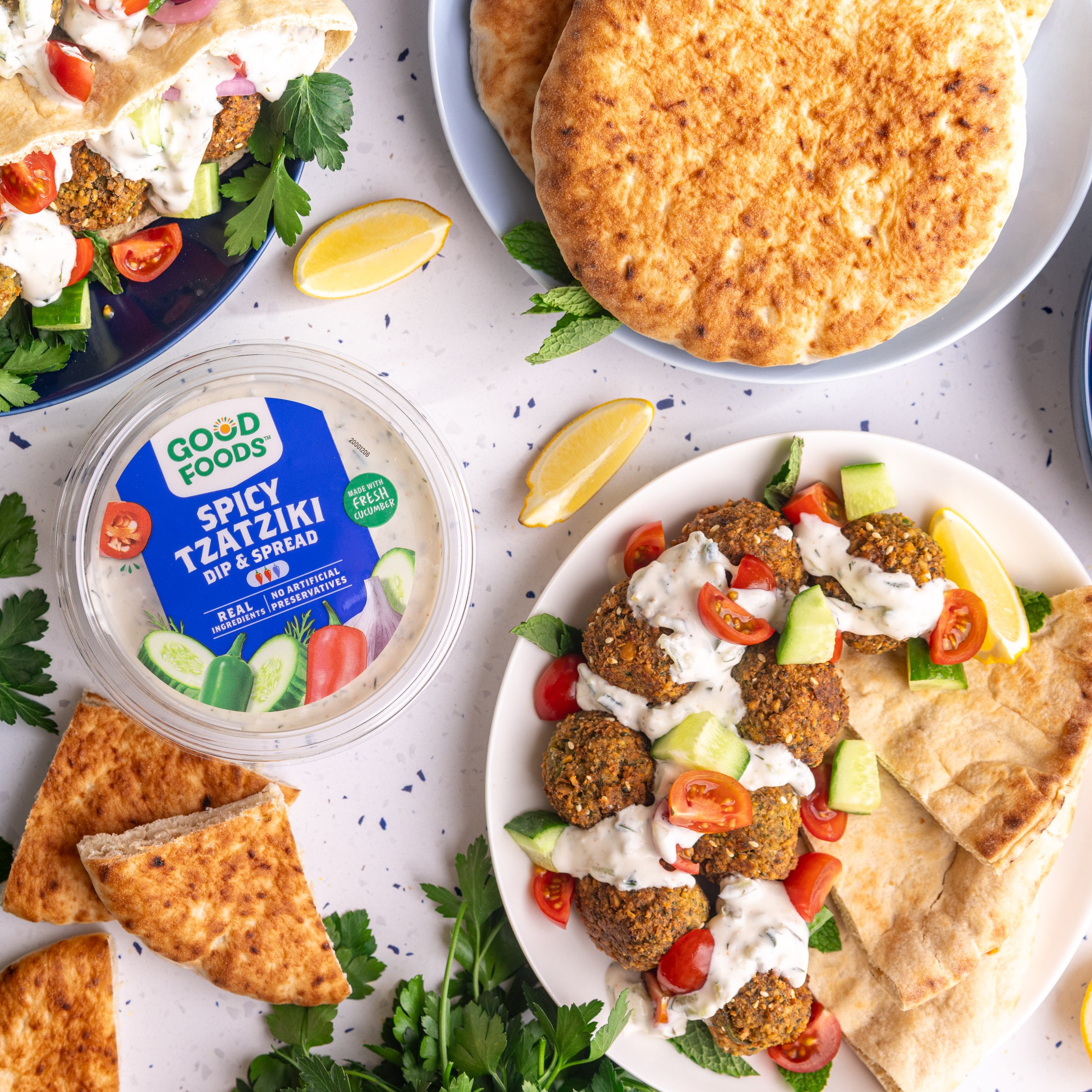 Falafel with Spicy Tzatziki