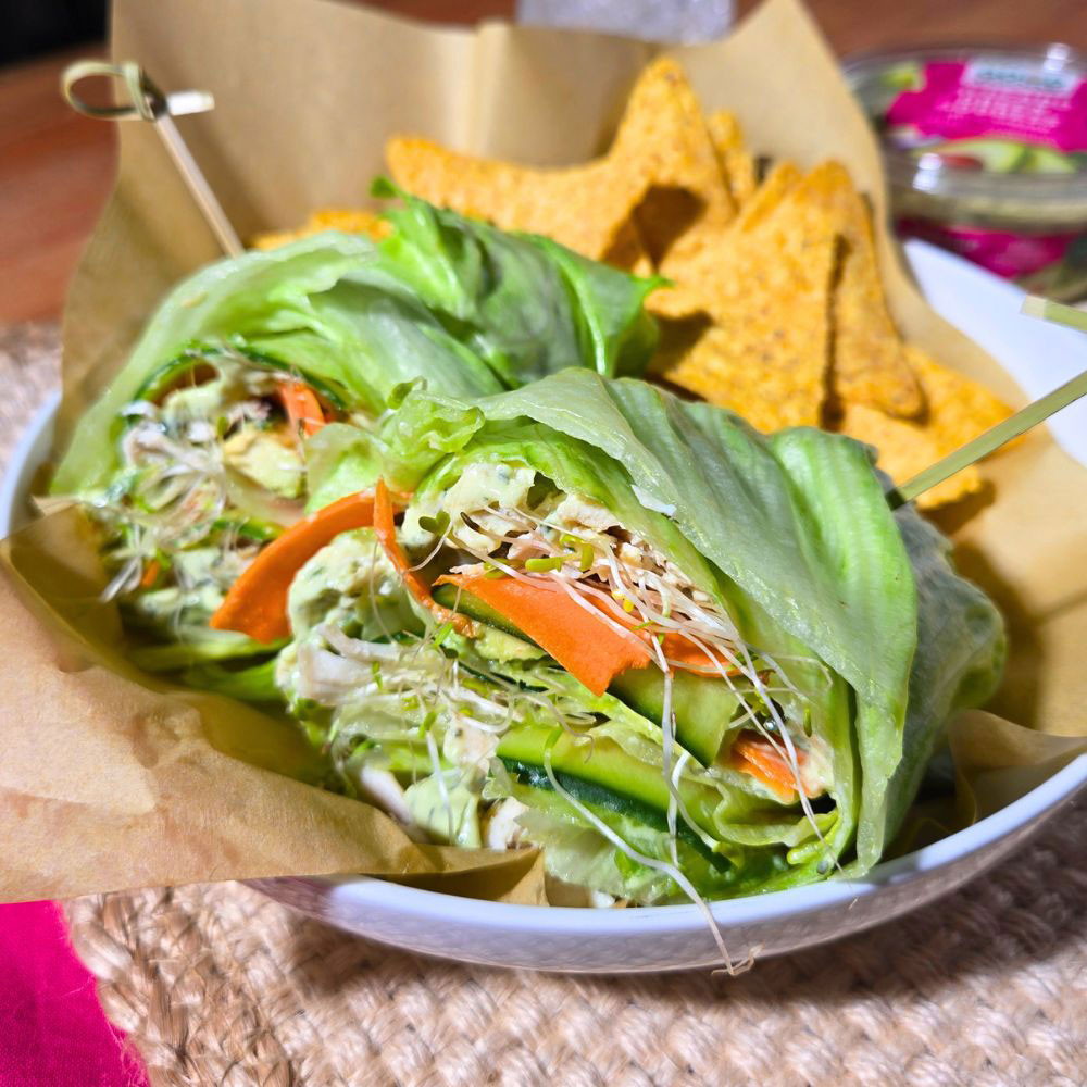 Avocado & Chicken Lettuce Burritos